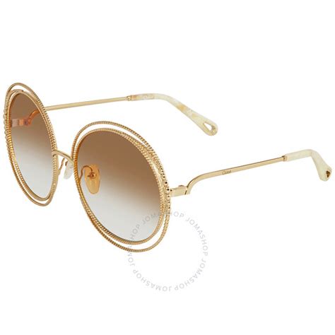 Chloe Gold Gradient Round Sunglasses CE114SC 837 58